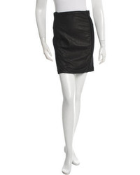 Theory Leather Trimmed Mini Skirt