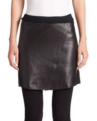Donna Karan Leather Wrap Mini Skirt