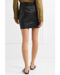 The Row Loattan Stretch Leather Mini Skirt