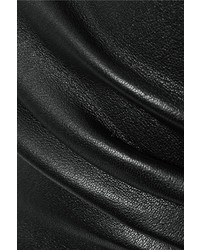 The Row Loattan Stretch Leather Mini Skirt Black