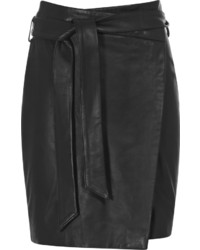 Reiss Merron Leather Wrap Skirt