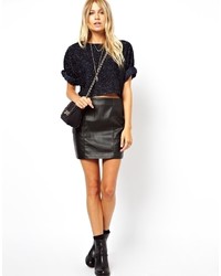 Asos Mini Skirt In Leather Look