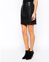 BOSS ORANGE Mini Skirt In Leather Look With Zips