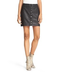 Free People Oh Snap Faux Leather Miniskirt