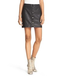 Free People Oh Snap Faux Leather Miniskirt