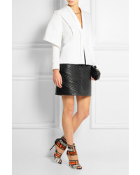 Balmain Quilted Leather Mini Skirt