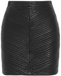 Balmain Quilted Leather Mini Skirt
