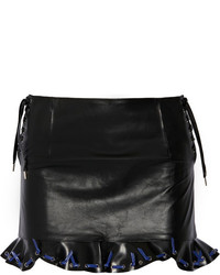 Toga Ruffled Leather Mini Skirt