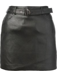 System Leather Mini Skirt