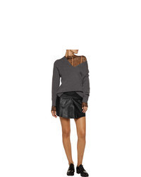 Alexander Wang T By Pleated Leather Mini Skirt
