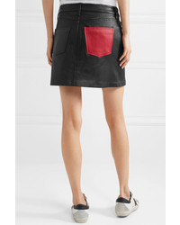 Current/Elliott Textured Leather Mini Skirt