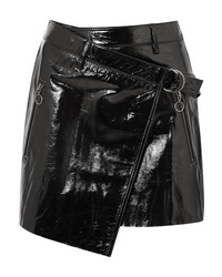 Ksubi Textured Patent Leather Wrap Mini Skirt