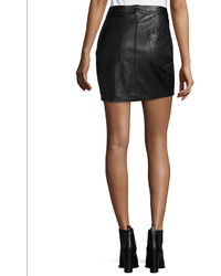 Current/Elliott The Skinny Leather Mini Skirt Black