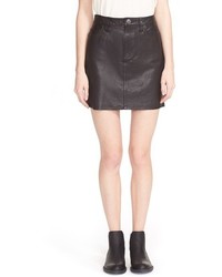 Current/Elliott The Skinny Mini Lambskin Leather Skirt