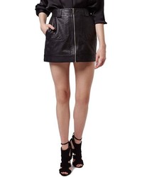 Topshop Uber Leather Miniskirt