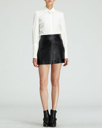 Rachel Zoe Venice Leather Miniskirt Black