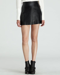 Rachel Zoe Venice Leather Miniskirt Black