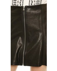 Veronica Beard Zip Leather Miniskirt