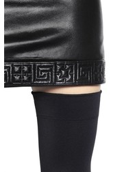 Versace Nappa Leather Skirt With Quilted Hem