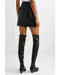 Givenchy Wrap Effect Leather Mini Skirt