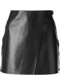 Yang Li Leather Wrap Mini Skirt