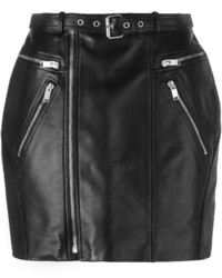 Saint Laurent Zipped Leather Mini Skirt