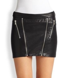 Mason by Michelle Mason Zippered Leather Mini Skirt