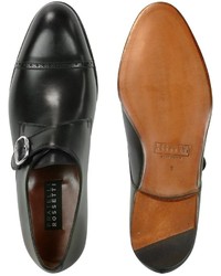 Fratelli Rossetti Black Calf Leather Monk Strap Shoes