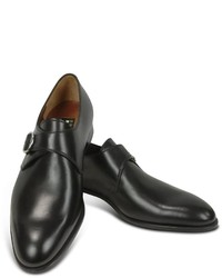 Fratelli Rossetti Black Calf Leather Monk Strap Shoes