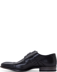 Calvin Klein Collection Black Leather Monk Strap Shoes