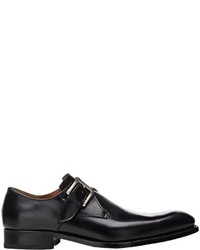 Harris Plain Toe Monk Strap Shoes Black Size 7