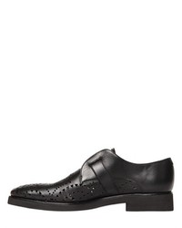 John Richmond Perforated Leather Monk Strap Shoes