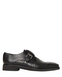 John Richmond Perforated Leather Monk Strap Shoes