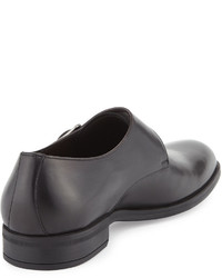 Ermenegildo Zegna Leather Monk Strap Shoe Black