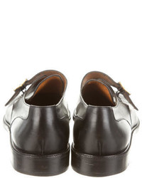 Salvatore Ferragamo Leather Monk Strap Shoes