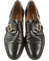 Salvatore Ferragamo Leather Monk Strap Shoes
