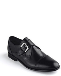 Black Brown 1826 Leather Monk Strap Shoes