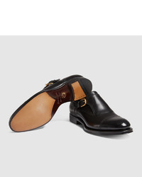Gucci Leather Perforated Monk Shoe