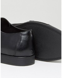 Asos Monk Shoes In Faux Black Leather