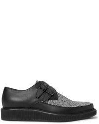 Lanvin Printed Leather Monk Strap Shoes