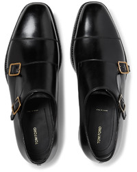 Tom Ford Wessex Cap Toe Leather Monk Strap Shoes