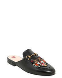 Gucci 10mm Princetown Angry Cat Leather Mules