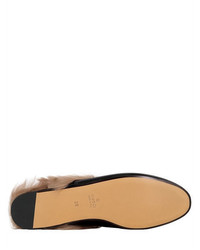 Gucci 10mm Princetown Leather Fur Mules