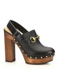 Gucci Amstel Leather Slingback Clogs