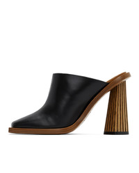 Givenchy Black Carved Mule Heels