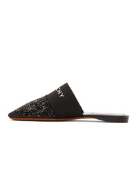 Givenchy Black Glitter Bedford Mules