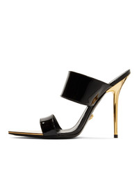 Versace Black Patent Gold Heel Heels
