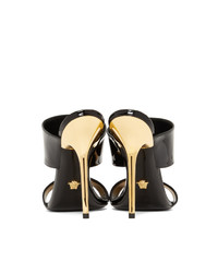 Versace Black Patent Gold Heel Heels