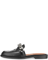 Givenchy Chain Leather Loafer Mule Black