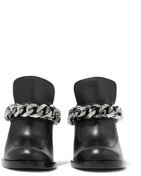 Givenchy Chain Trimmed Leather Mules Black